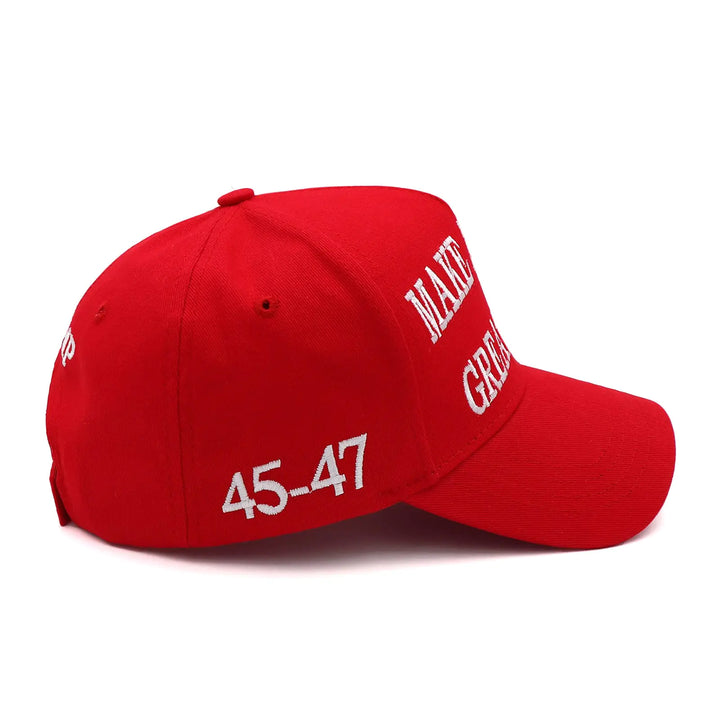 Trump 2024 Hat 45-47 MAGA Hat Make America Great Again Donald Trump Slogan with USA Flag Embroidery Adjustable Baseball Cap Maga-1pcs Red One Size-Medium